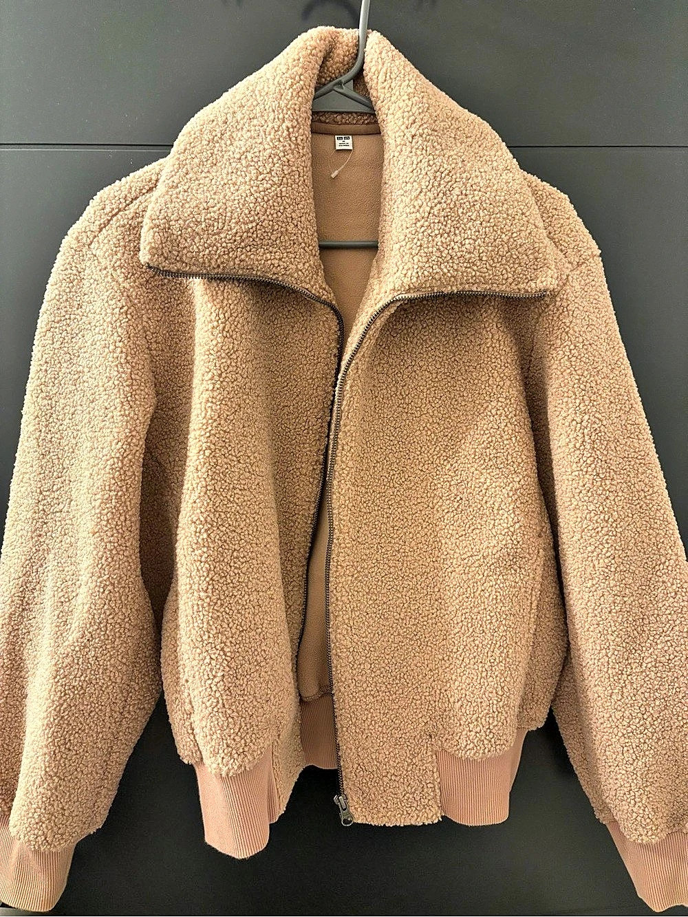 Uniqlo Fluffy Yarn Fleece Full-Zip Jacket Teddy Brown